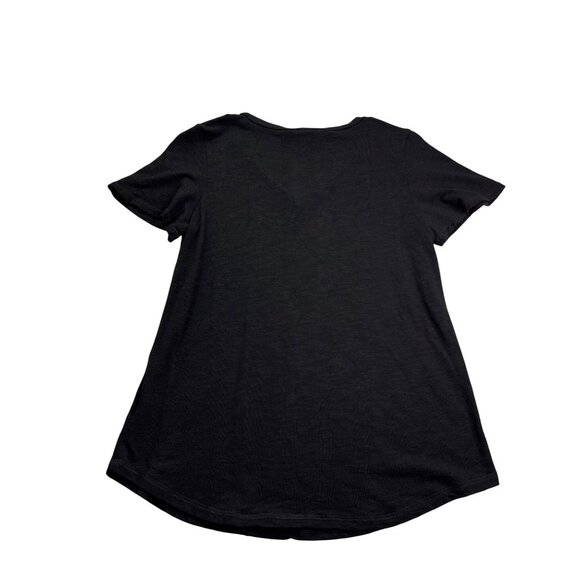 Jessica Simpson V-Neck Burnout T-Shirt Womens Size S Black - Picture 2 of 4
